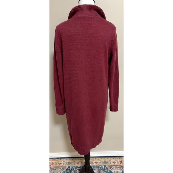 Lands' End Cozy Lofty Rich Burgandy Sweater Dress. Size S (6-8). - Picture 3 of 9